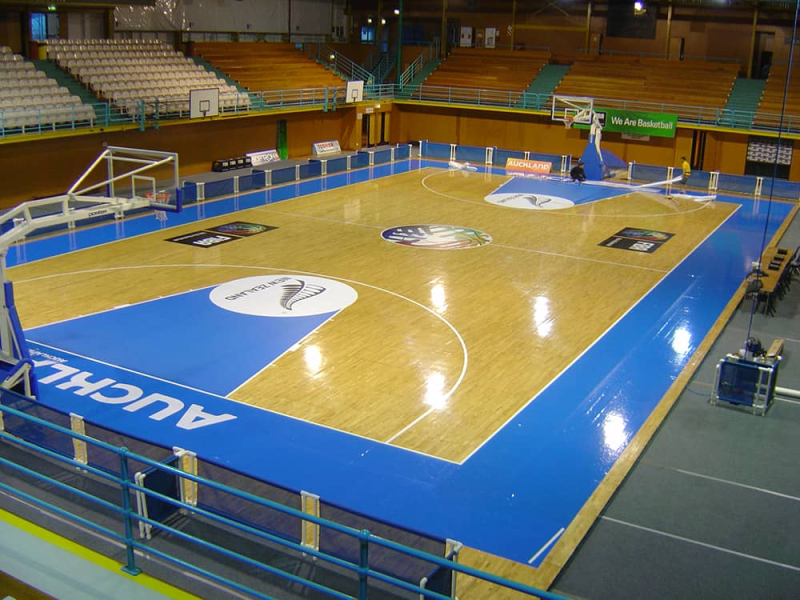 Adhesive Floor Vinyl On Backetball Court - Displays2Go