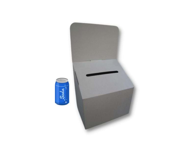 Medium white cardboard entry box - Displays2Go.com.au