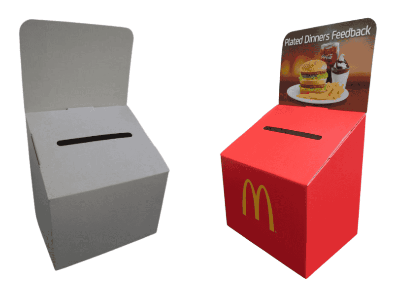 Medium size entry box with and without printing - Displays2Go.com.au