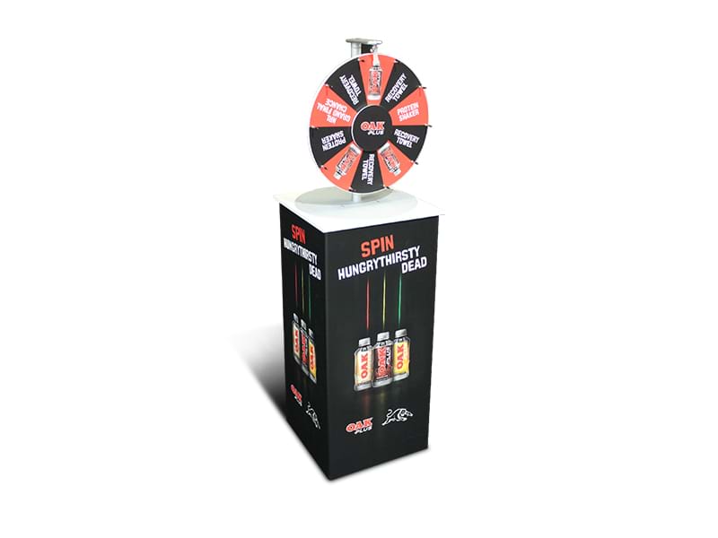 Standard prize wheel design with 10 segments and permanent graphics - Displays2Go