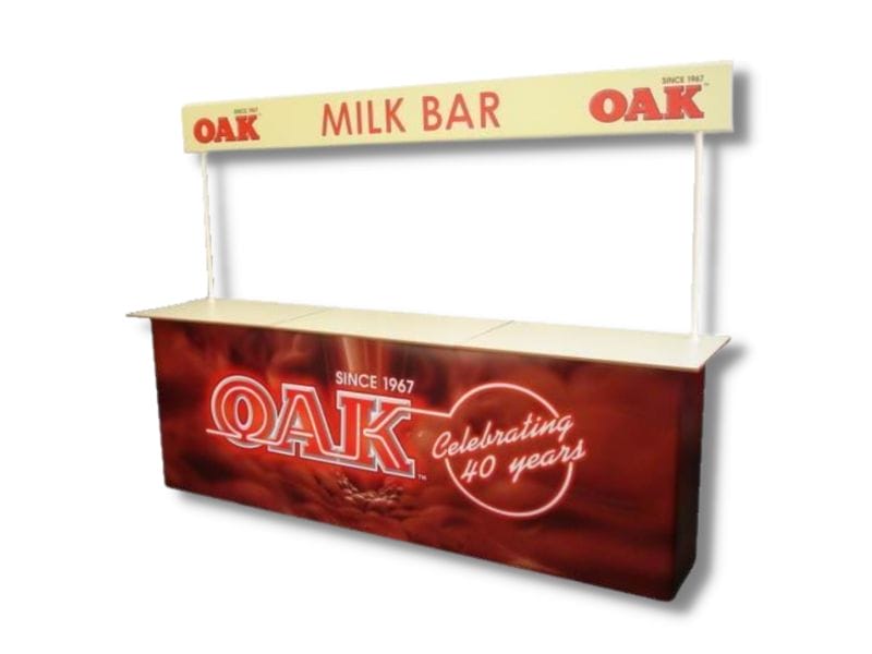 Custom Demonstration Tables: Oak Milk Bar - Displays 2 Go