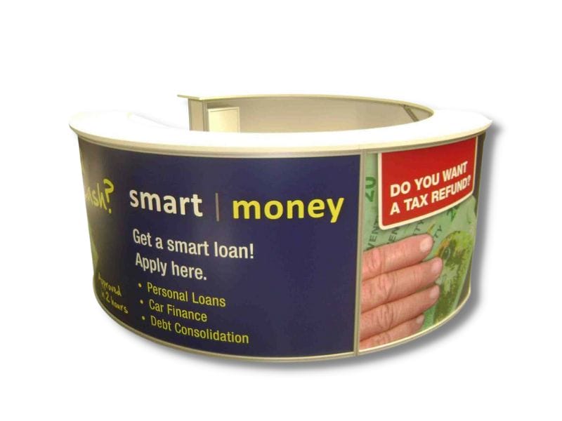 Smart Money Circular Sales Station For A Mall - Displays 2 Go