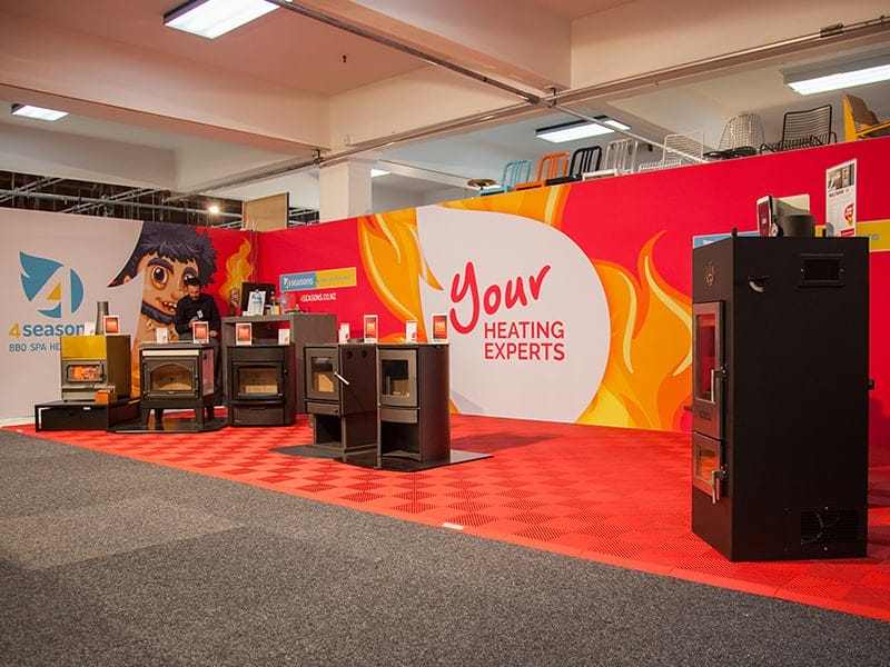 Exhibition wall graphics on two sides in L-shape - Displays2Go