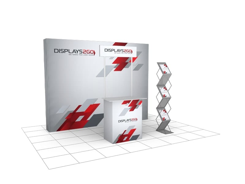 Exhibition Kit 11 package with Big Mural, presenter table and brochure rack