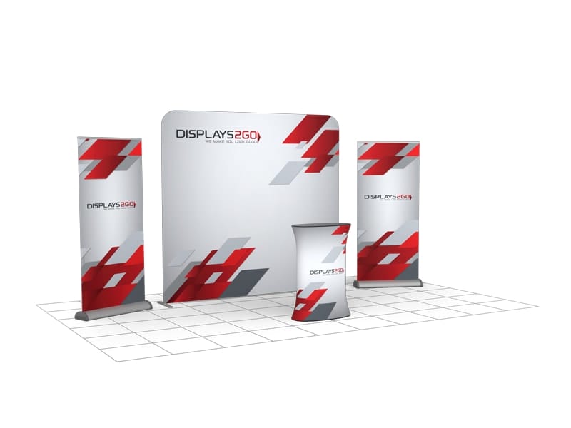 Exhibition Kit package with Premiere banner, plinth, superwall - Displays 2 Go