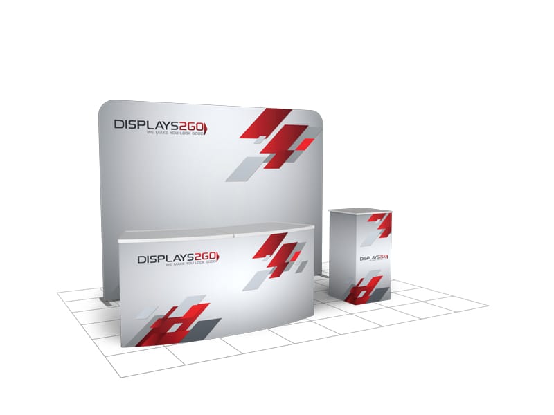 Exhibition Kit 7 package with SuperWall, Plinth and demo table - Displays 2 Go