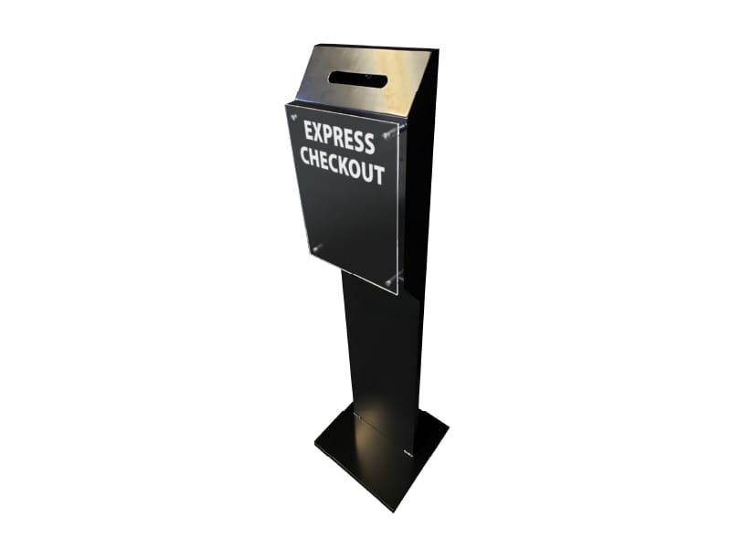 Express Check Out Stand Front View - Displays 2 Go