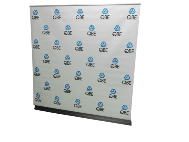 2.4 metre wide QBE pull up banner - Displays 2 Go