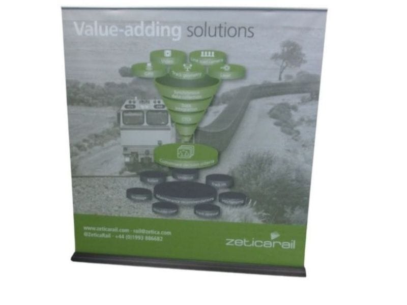 2 metre wide pull up banner Zeticarail - Displays 2 Go