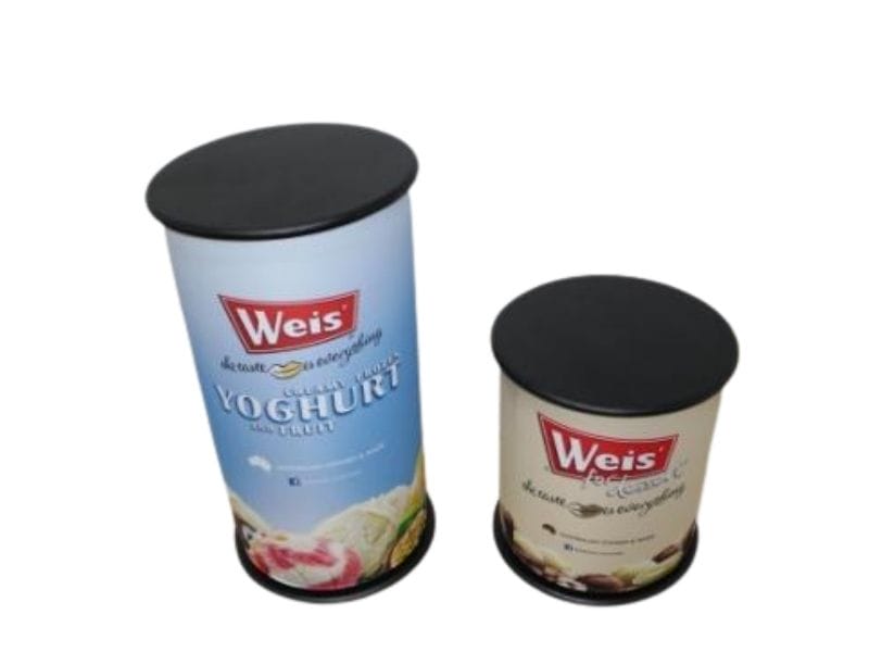 Large - 450mm dia x 900mm high, and small 450mm dia x 500mm high - Displays 2 Go