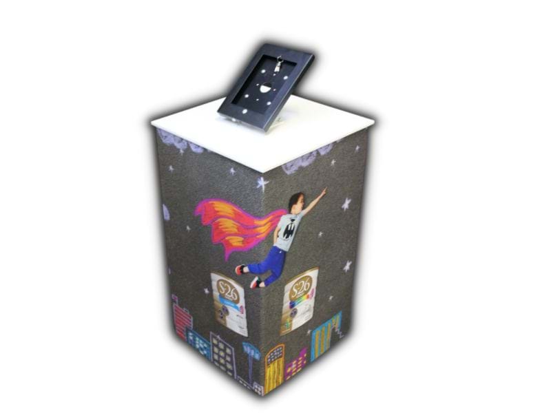 'Type 1' tablet stand with portable pedestal and multi-directional bracket - Displays2Go