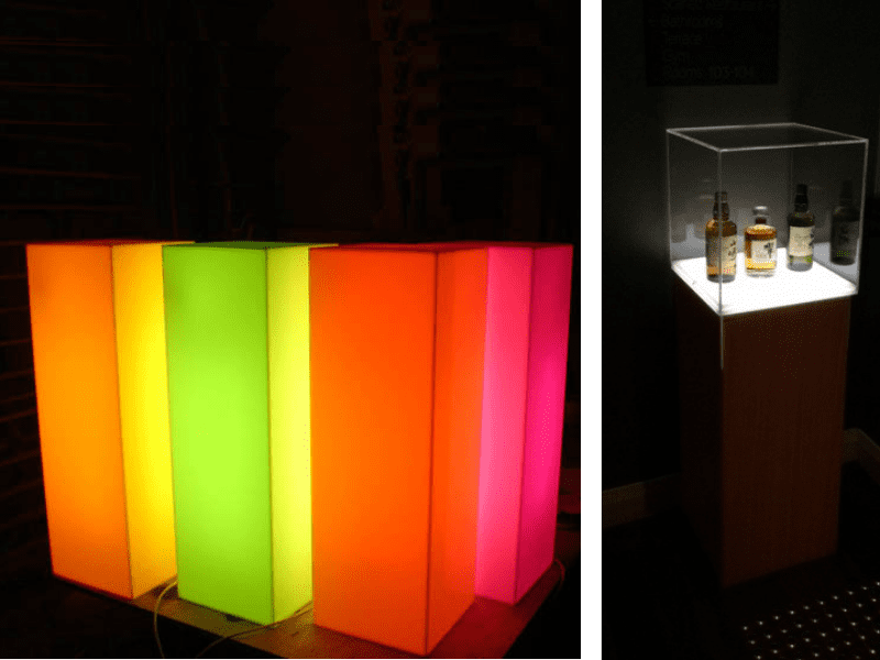 Light can shine through the top only, or through sides as well - Displays2Go.com.au