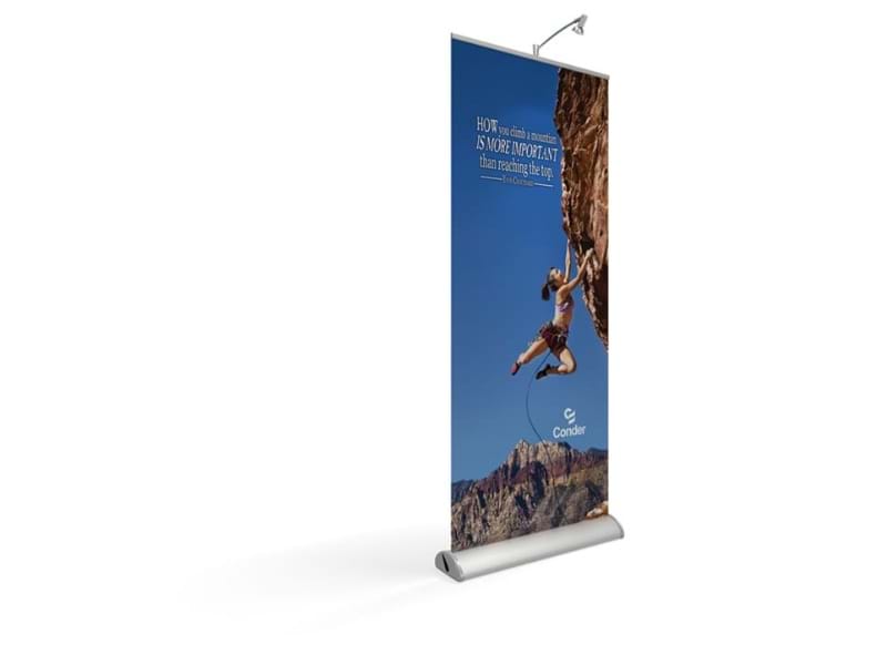 The most popular size - 850mm wide x 2.1m high - Displays2Go.com.au