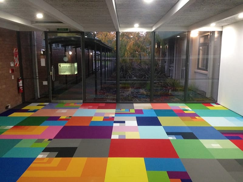 Printed Carpet: Multi-Colored Carpet In Art Centre - Displays 2 Go