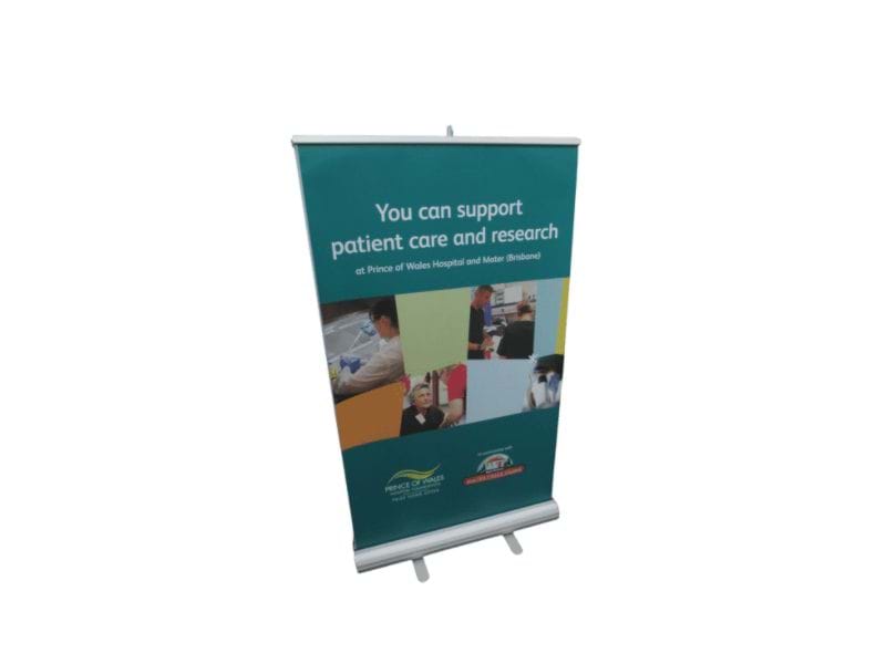 Mall height double-sided Quickscreen for shopping centre use - Displays2Go.com.au