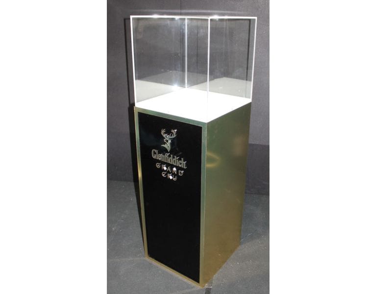Showcase Plinths: Laser Cut Acrylic Lettering On Plinth - Displays 2 Go