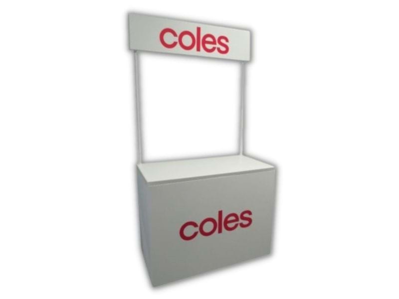 Optional header board on two poles - Displays2Go