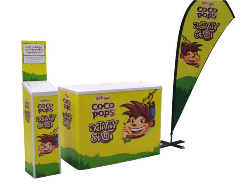 Combine the table with other visual elements such as entry units and flags - Displays2Go