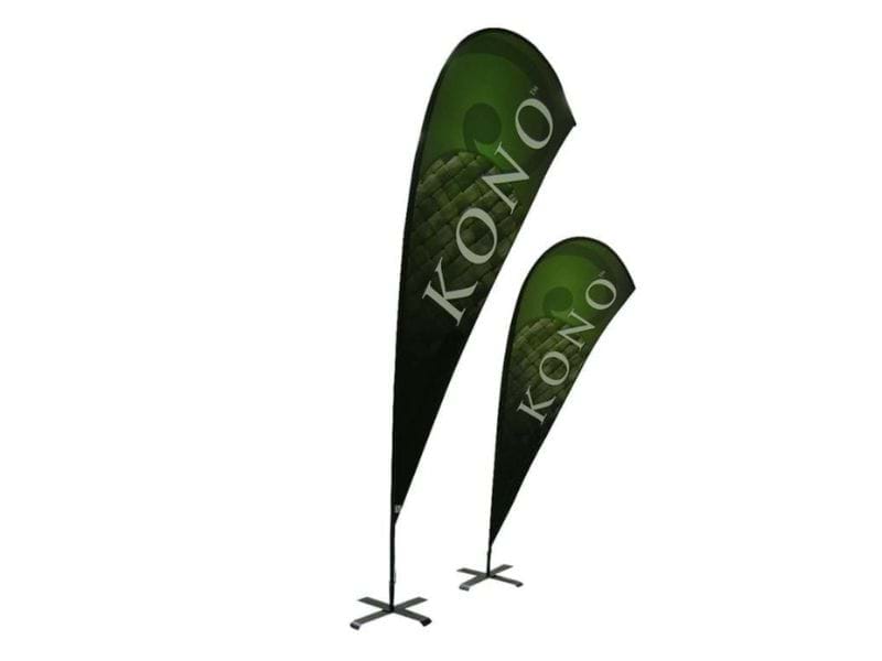 3.3m & 2.2m Teardrop Flag on cross bases - Displays2Go