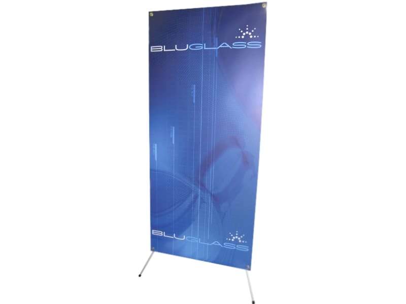 x banner 800mm wide bluglass - Displays 2 Go