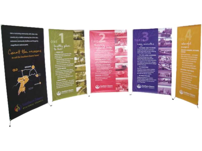 Multiple X Banner Stands can be a low-cost solution for short-term use - Displays2Go