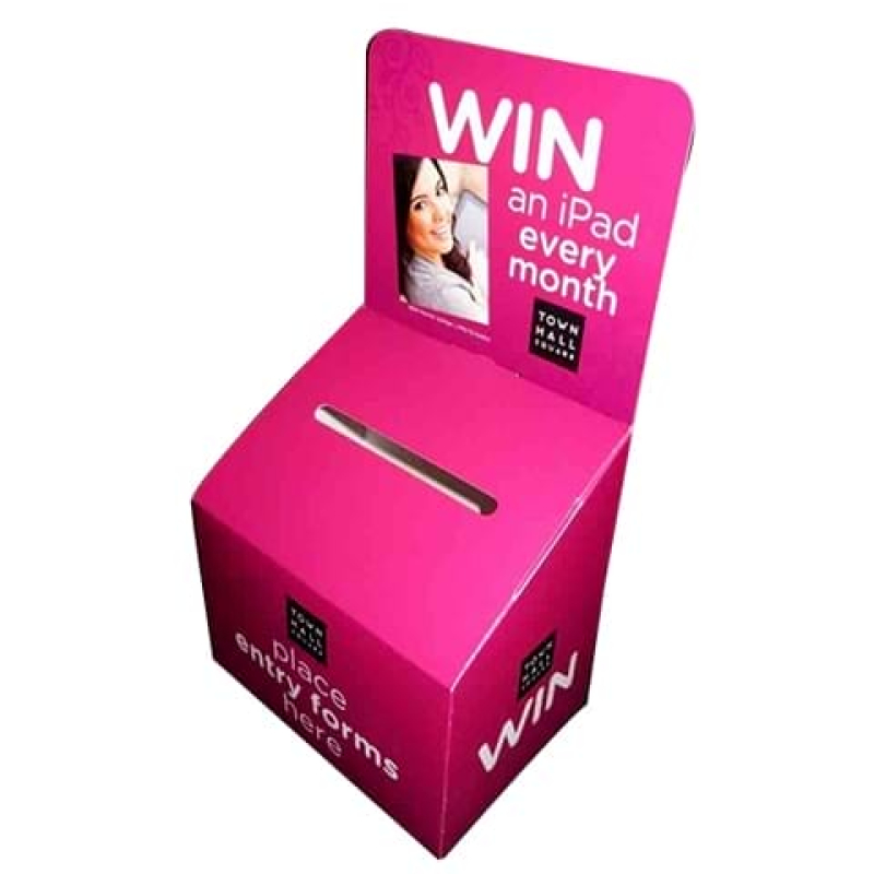 Counter top cardboard entry box with printing - Displays2Go