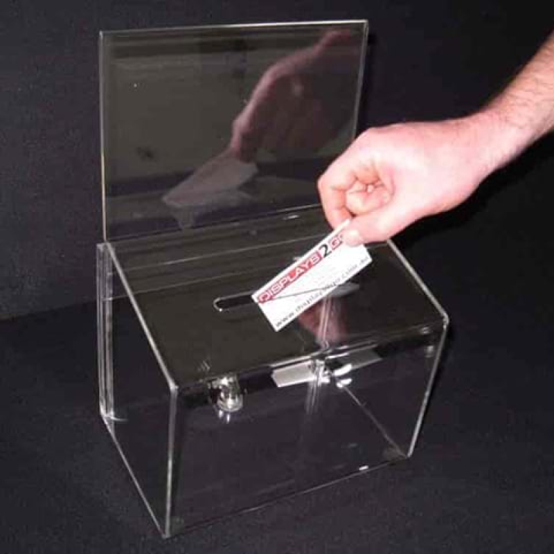 Clear perspex entry box - Displays2Go
