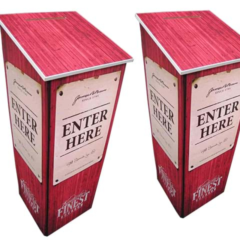 Free-standing angled entry box - Displays2Go