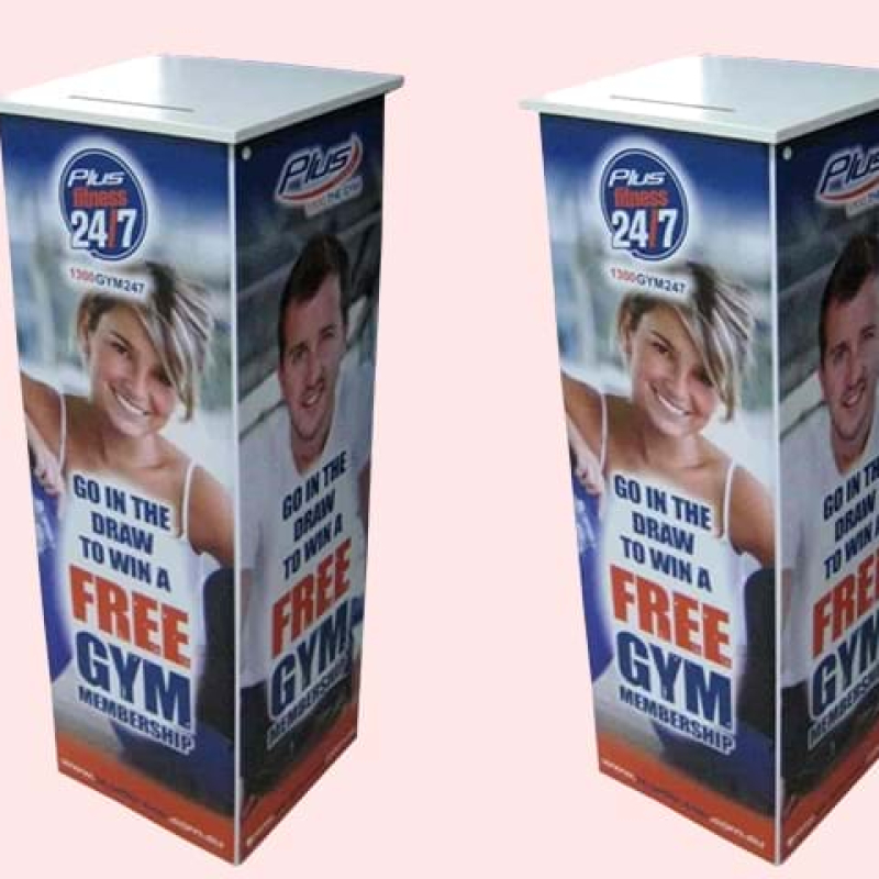 Floor standing portable suggestion box - Displays2Go