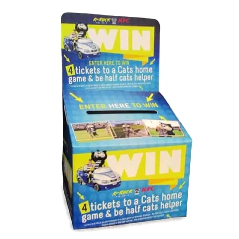 Folding cardboard entry box with printing - Displays2Go