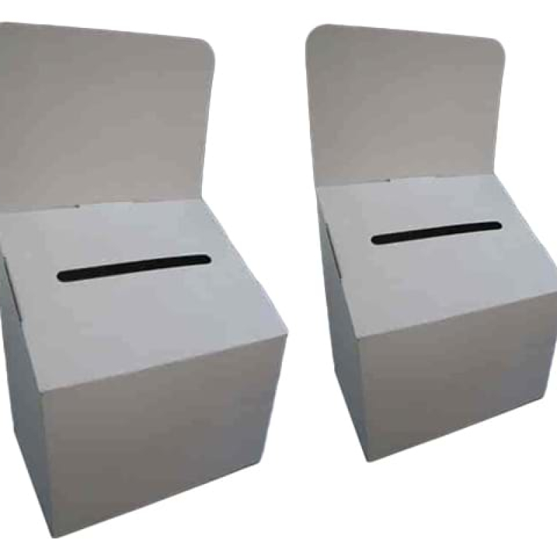 Medium cardboard entry box white - Displays2Go