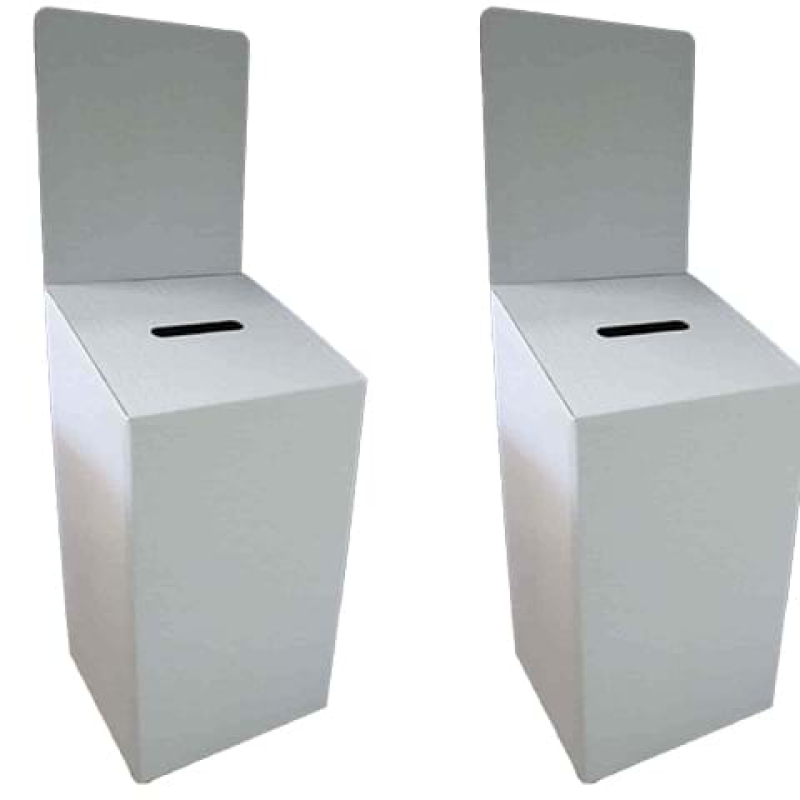Large white cardboard entry box - Displays2Go