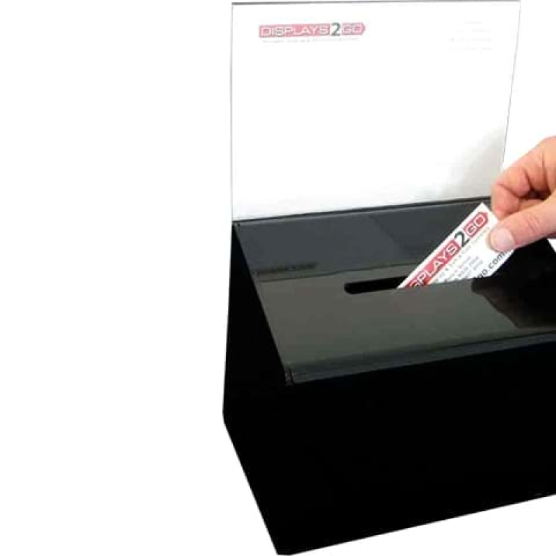 Smoked acrylic entry box - Displays2Go