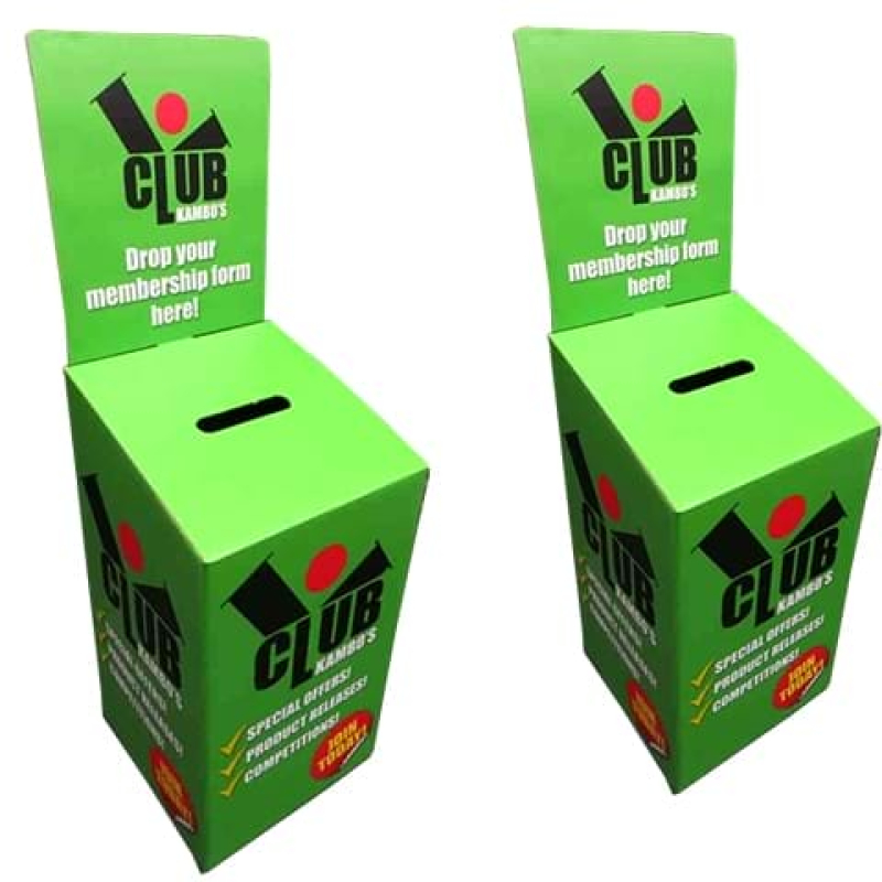 Floor-standing printed cardboard entry box - Displays2Go