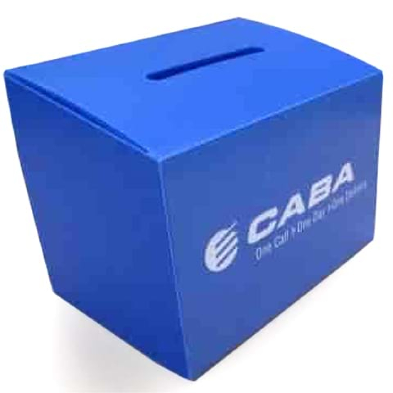 Polypropylene entry box which folds flat for re-use - Displays2Go