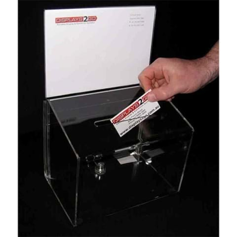 Clear acrylic entry box - Displays2Go