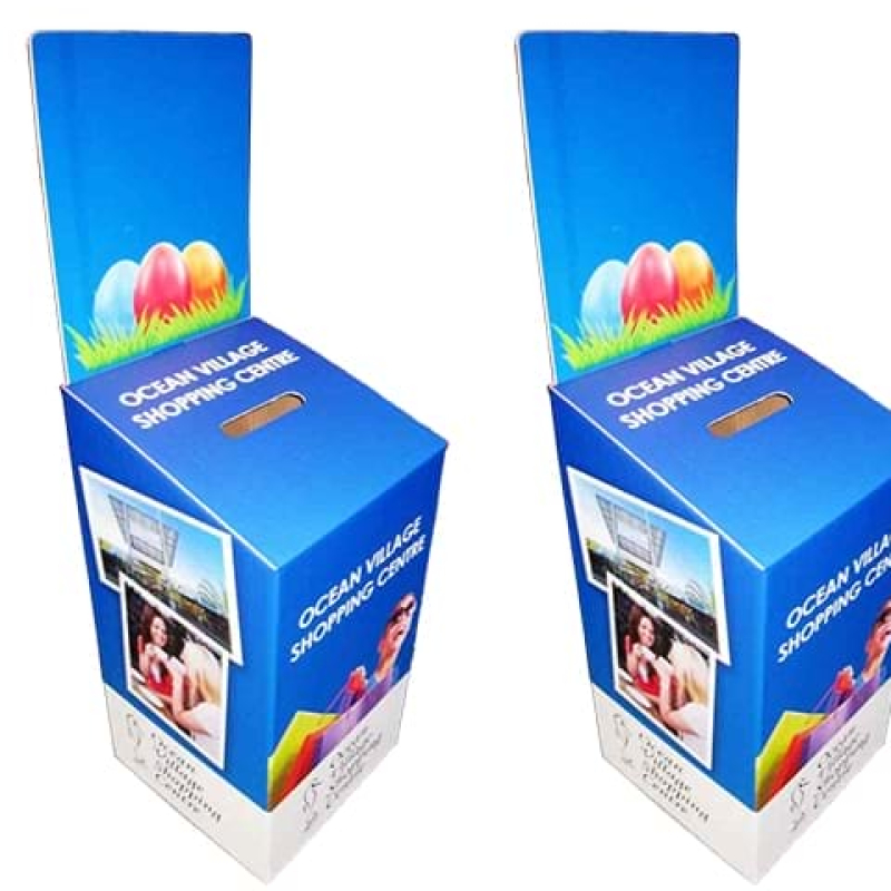Floor-standing printed cardboard entry box - Displays2Go