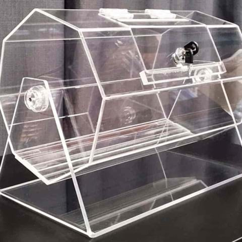 Clear raffle barrel - Displays2Go