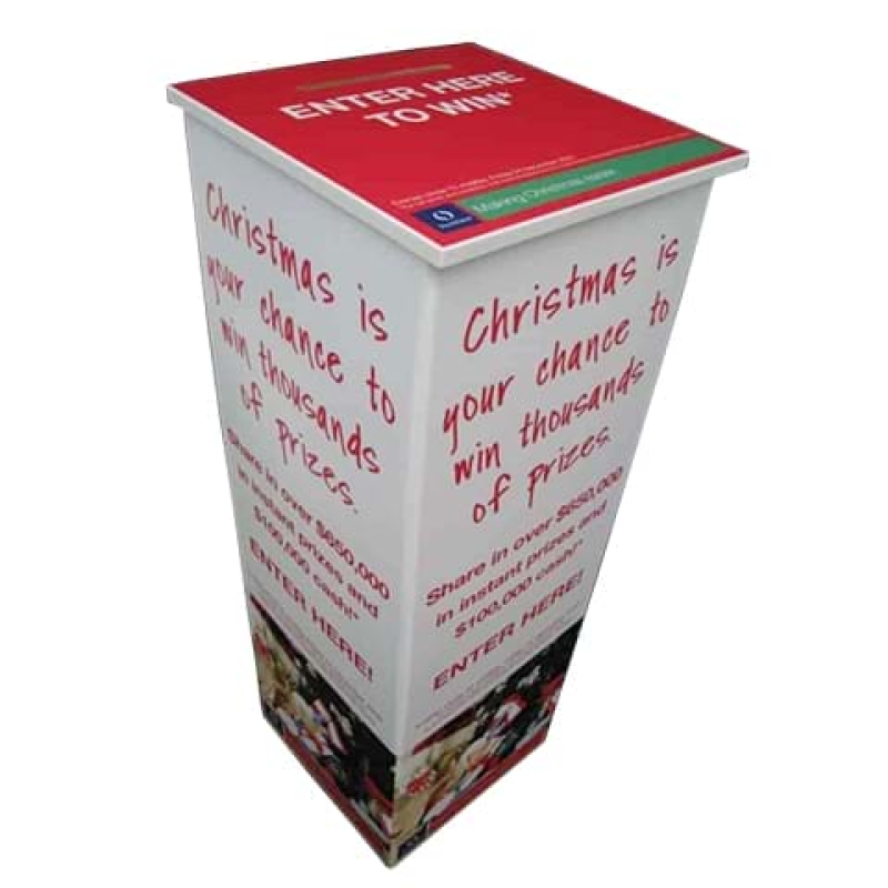 Graphics attached to the full box, including the top - Displays2Go