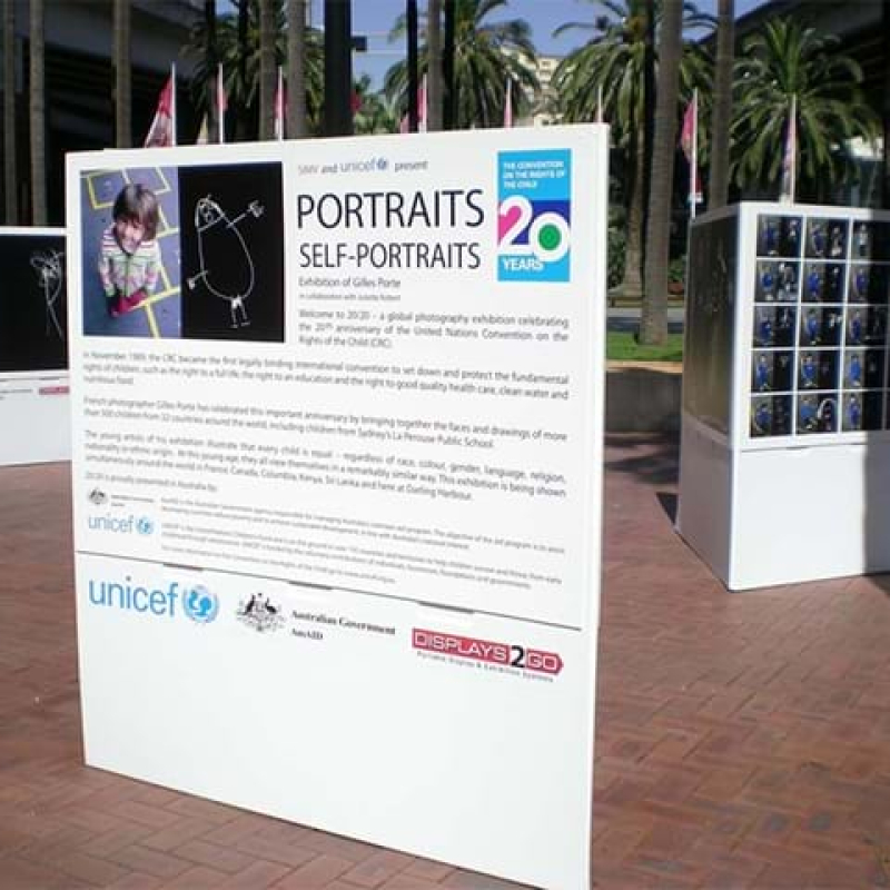 Unicef outdoor signage in Darling Harbour - Displays2Go