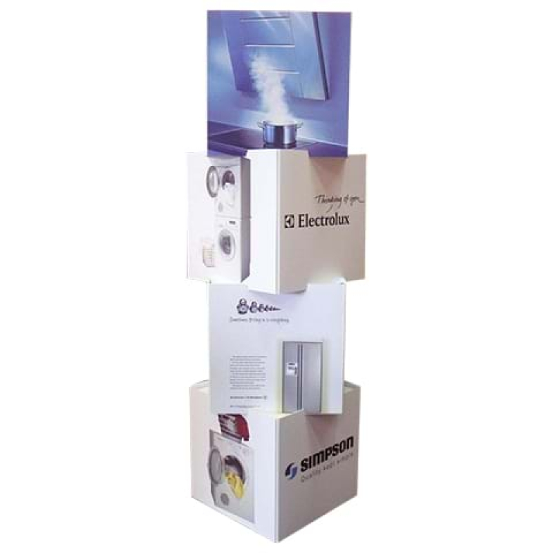 Stacked corflute display boxes - Displays2Go