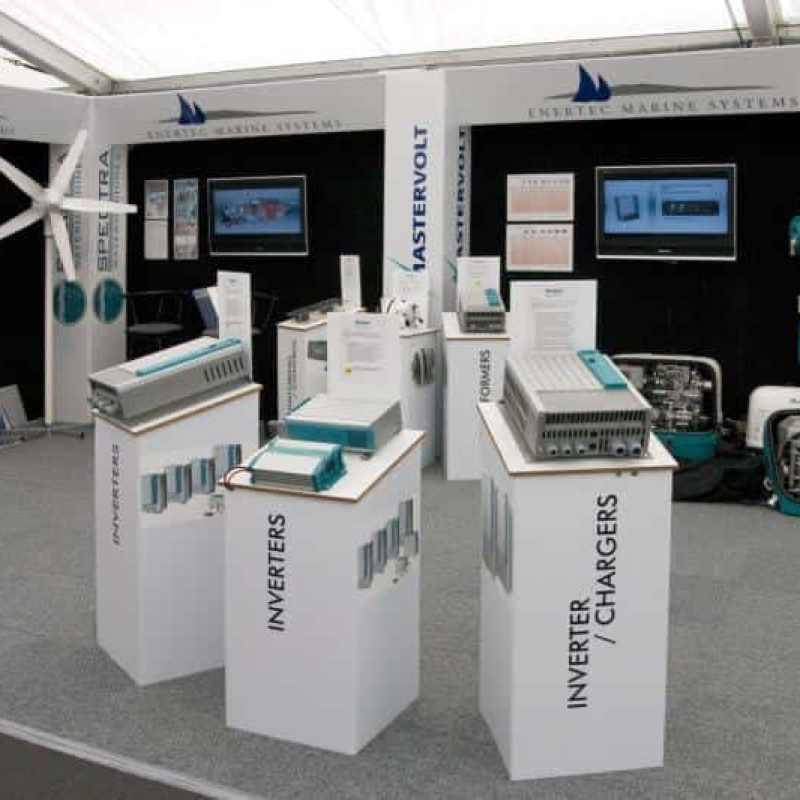 Display plinths used in exhibition booth - Displays2Go