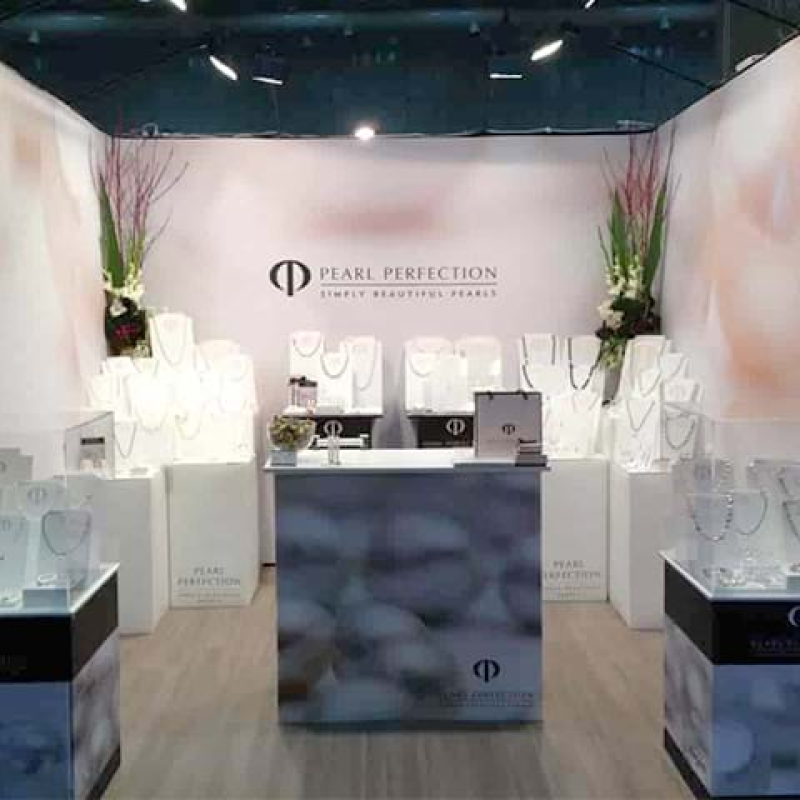 Graphic backdrops attach to walls with velcro - Displays2Go