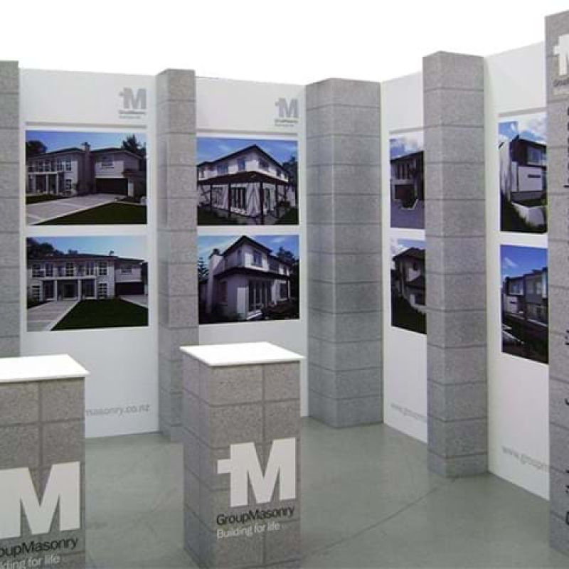 Towers with hanging fabric banners - Displays2Go