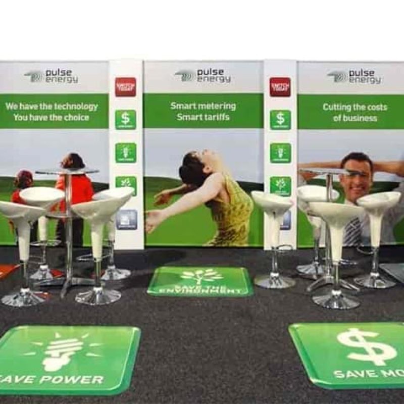 Towers with hanging fabric banners - Displays2Go