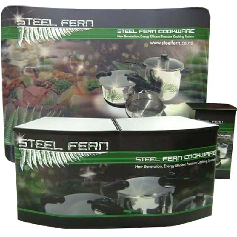 Trade show tables and backdrop - Displays2Go
