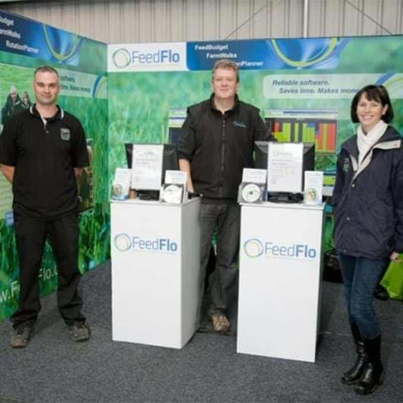 Expo booth built from Octanorm parts with graphic inserts - Displays2Go