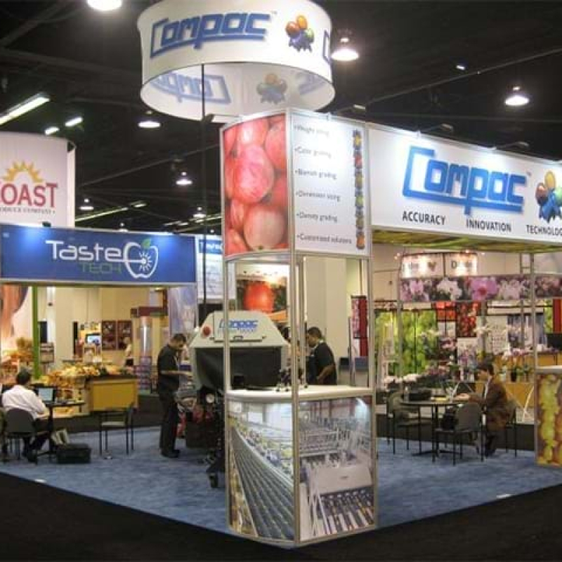 Expo booth built from Octanorm parts with graphic inserts - Displays2Go
