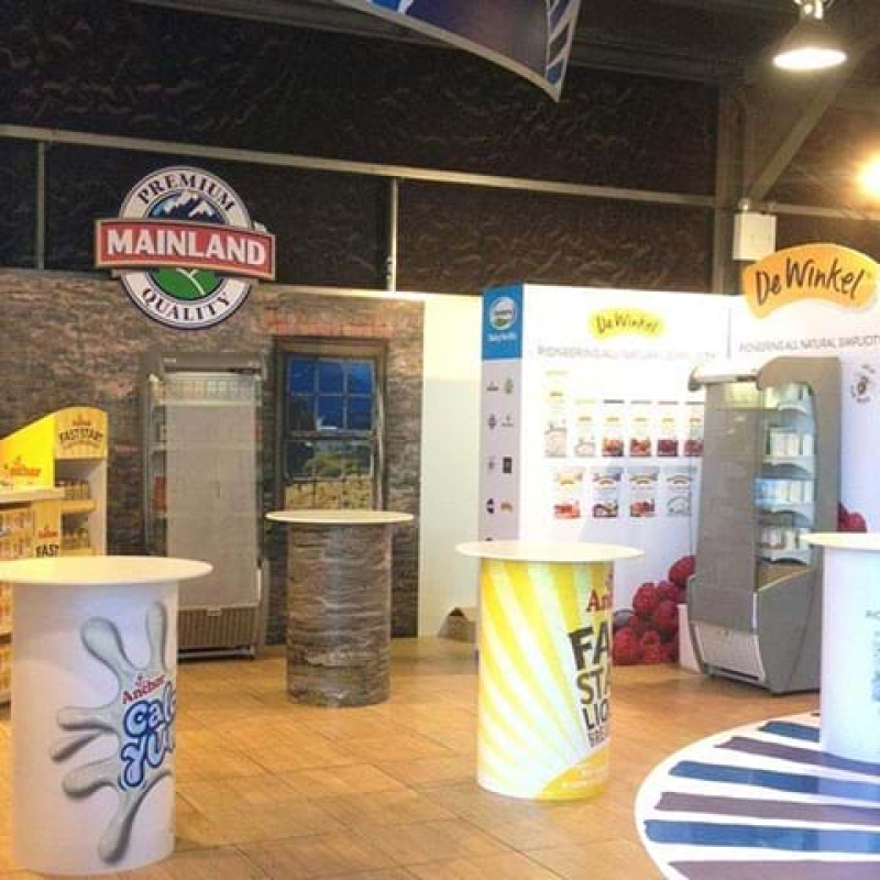 Expo booth built from Octanorm parts with graphic inserts - Displays2Go