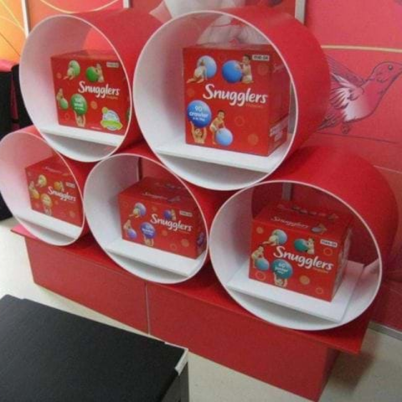 Custom exhibition display for nappy brand - Displays2Go